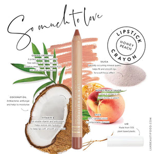 LÜK Natural Lipstick Crayon - Honey Peach LIPSTICK - Zabecca Living