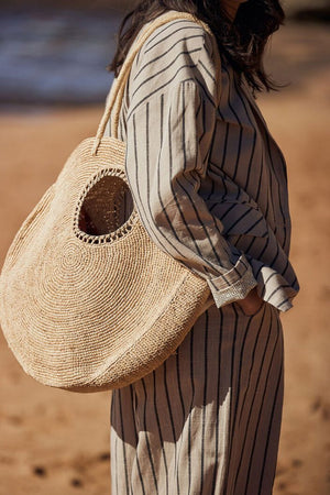 MADE IN MADA Bebisoa Bag - Natural and Light Grey HANDBAG - Zabecca Living