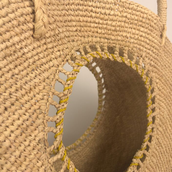 MADE IN MADA Bebisoa Bag - Natural and Yellow HANDBAG - Zabecca Living