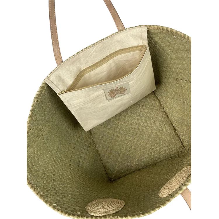 MADE IN MADA Penjy Mini Basket - Natural Silver Beach Bag - Zabecca Living