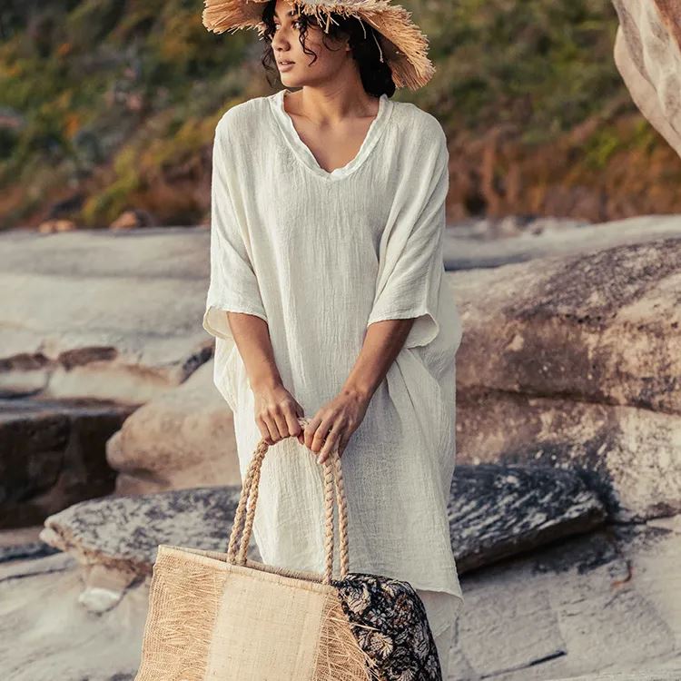 MADE IN MADA Tia Bag - Natural Beach Bag - Zabecca Living