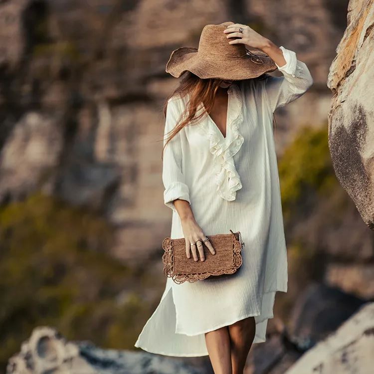 MADE IN MADA Toky Clutch - Natural HANDBAG - Zabecca Living