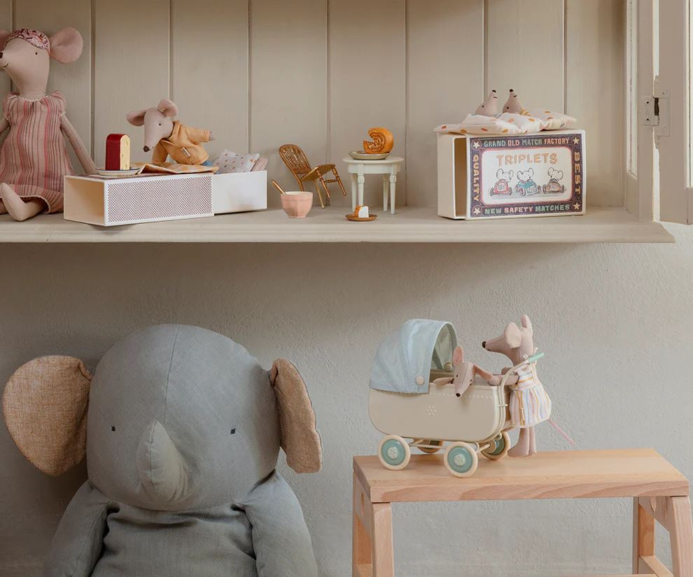 MAILEG Pram Micro - Blue KIDS (5+ Yrs) - Zabecca Living