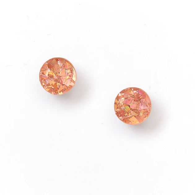 MARTHA JEAN Mini Circle Stud Earrings - Pink Earrings - Zabecca Living