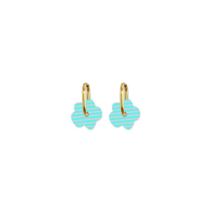 MOE MOE Cami Striped Flower Earring - Aqua/Pink Earrings - Zabecca Living