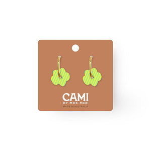 MOE MOE Cami Striped Flower Earring - Yellow/Aqua Earrings - Zabecca Living