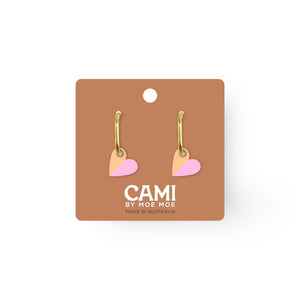 MOE MOE Cami Vovo Heart Earrings - Custard/Soft Pink Earrings - Zabecca Living