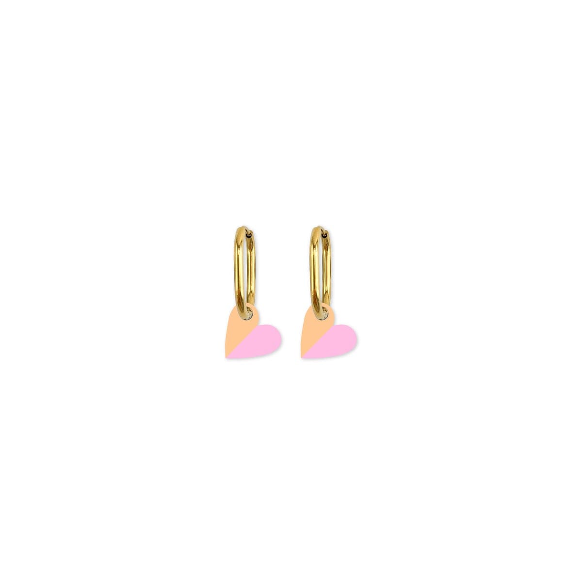 MOE MOE Cami Vovo Heart Earrings - Custard/Soft Pink Earrings - Zabecca Living