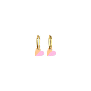 MOE MOE Cami Vovo Heart Earrings - Custard/Soft Pink Earrings - Zabecca Living