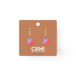 MOE MOE Cami Vovo Heart Earrings - Mauve/Coral Earrings - Zabecca Living