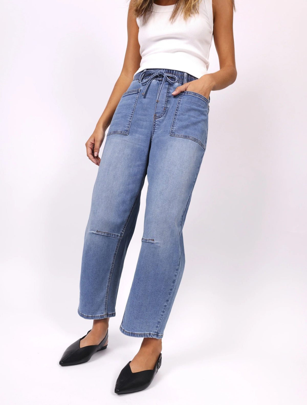 MONACO JEANS Leo Barrel Jeans - Blue JEANS - Zabecca Living