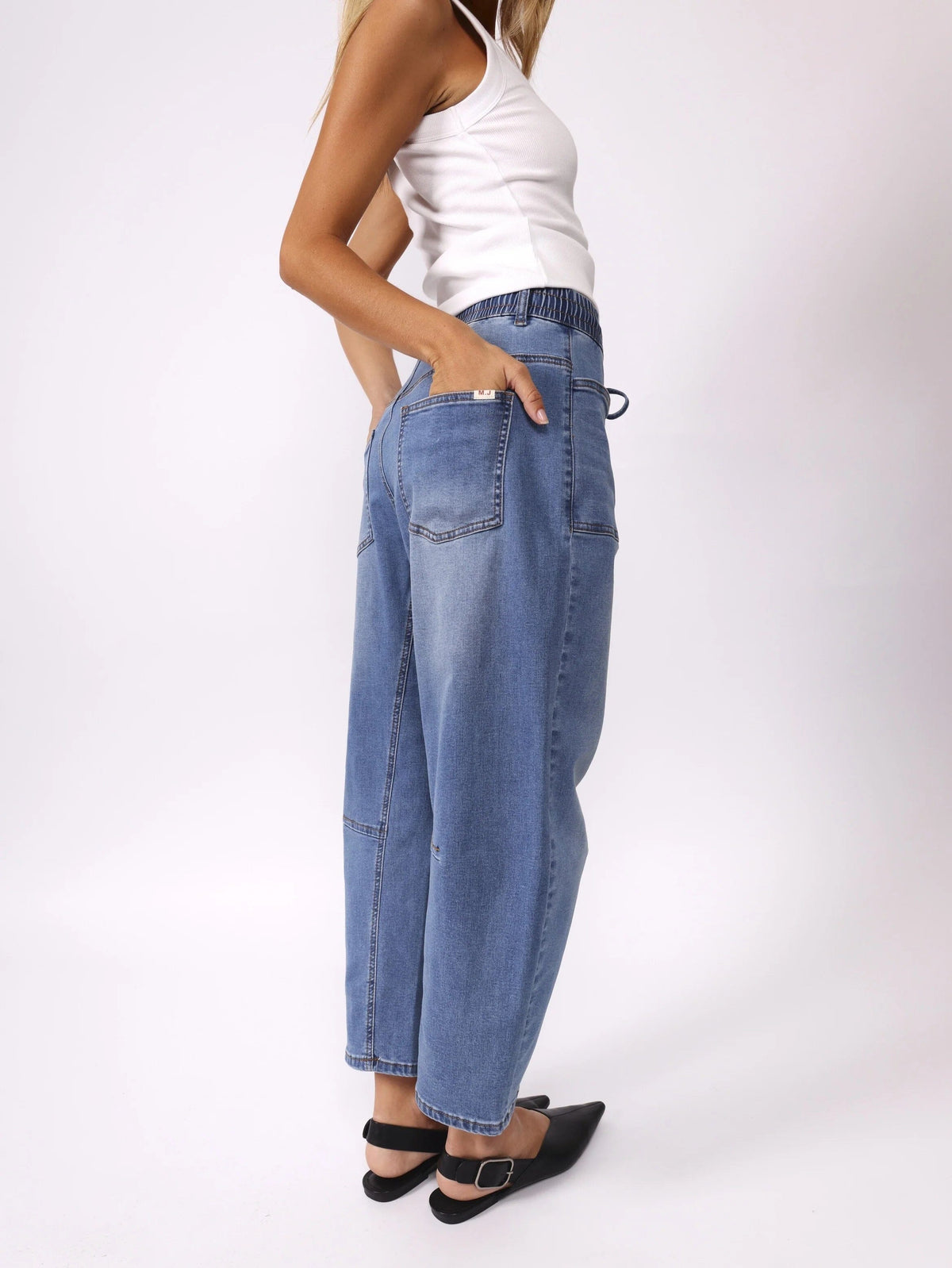 MONACO JEANS Leo Barrel Jeans - Blue JEANS - Zabecca Living