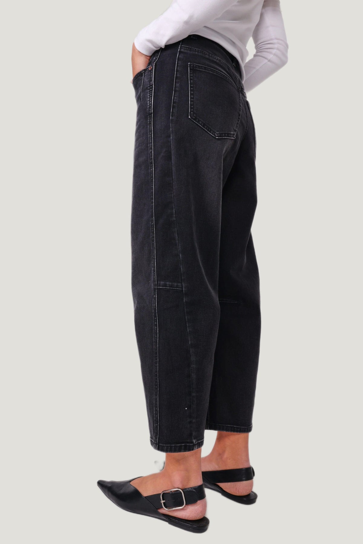 MONACO JEANS Toni Barrel Jeans - Black JEANS - Zabecca Living