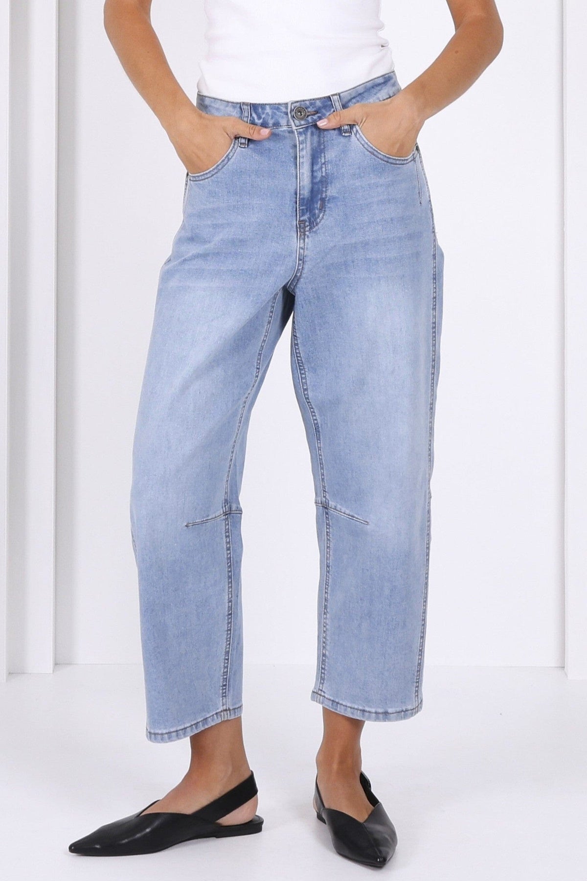 MONACO JEANS Toni Barrel Jeans - Light Blue JEANS - Zabecca Living