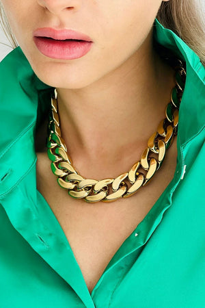 MOSK MELBOURNE Met Chain Necklace - Metallic Gold Necklace - Zabecca Living