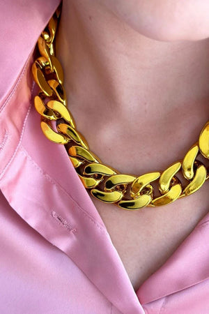 MOSK MELBOURNE Met Chain Necklace - Metallic Yellow Gold Necklace - Zabecca Living