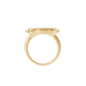 MURKANI Aphrodite Goddess Mother of Pearl Ring - 18KT Yellow Gold Plate Ring - Zabecca Living