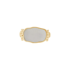 MURKANI Aphrodite Goddess Mother of Pearl Ring - 18KT Yellow Gold Plate Ring - Zabecca Living