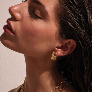 MURKANI Eterna Hoop Earrings - 18KT Yellow Gold Plate Earrings - Zabecca Living