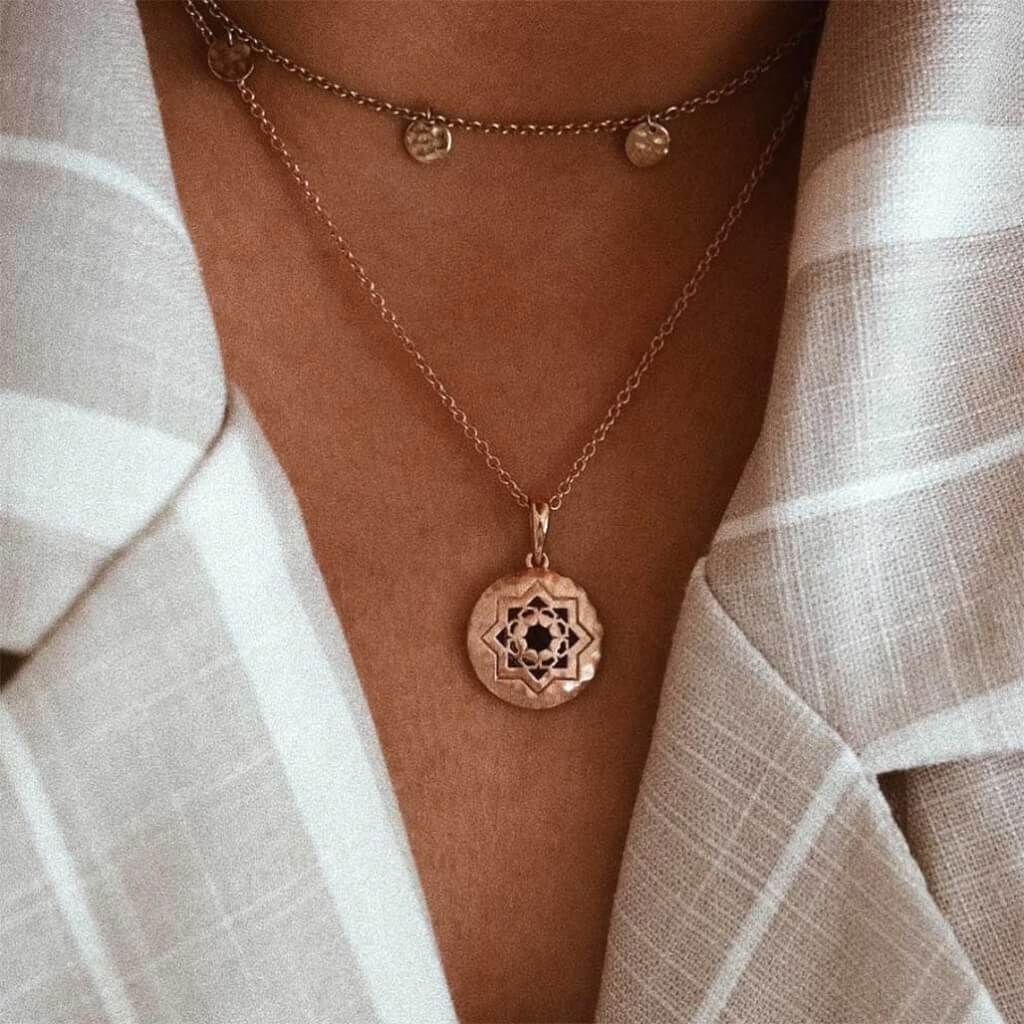 MURKANI Grace Disc Choker - Rose Gold Plate Necklace - Zabecca Living