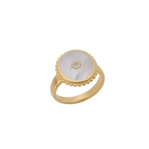 MURKANI Halcyon Shield Ring - 18KT Gold Plate Ring - Zabecca Living