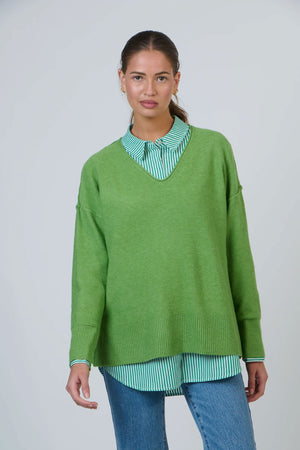 NAMASTAI Sophie V-Neck Jumper - Absinthe Jumpers + Knitwear - Zabecca Living