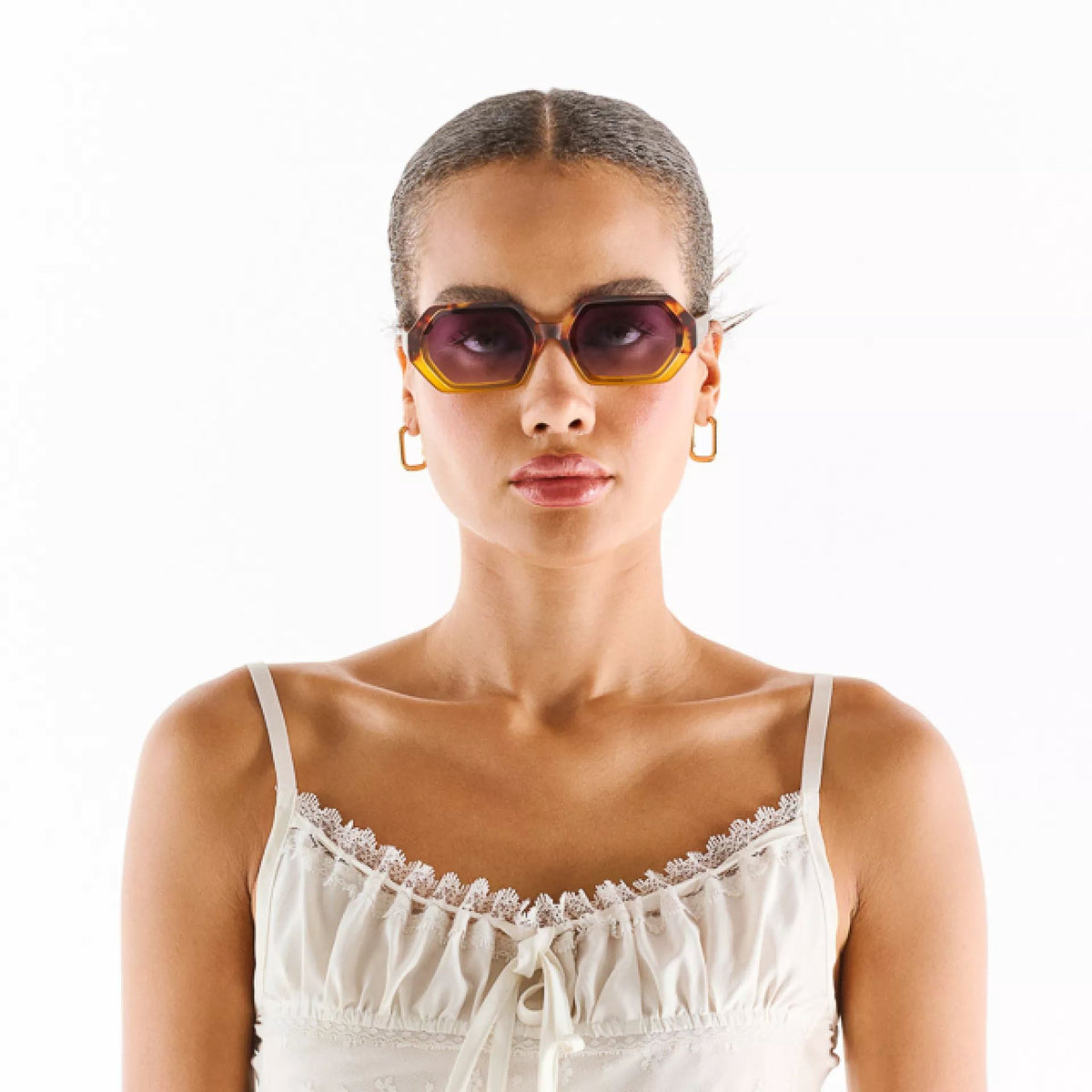 OKKIA Andrea Sunglasses - Havana Yellow Sunglasses - Zabecca Living