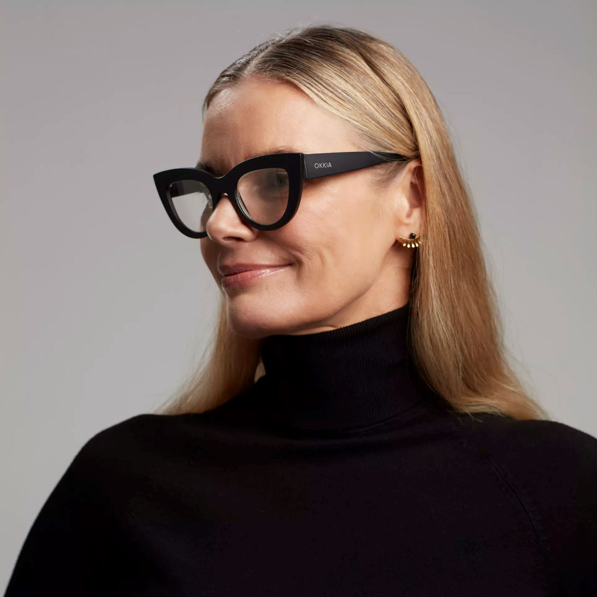 OKKIA Claudia Big Cat Eye Sunglasses - Black Sunglasses - Zabecca Living
