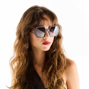 OKKIA Emma Hexagonal Sunglasses - Black Sunglasses - Zabecca Living