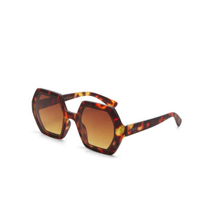 OKKIA Emma Hexagonal Sunglasses - Classic Havana Sunglasses - Zabecca Living