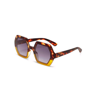 OKKIA Emma Hexagonal Sunglasses - Havana Yellow Sunglasses - Zabecca Living