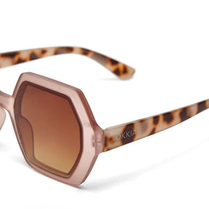 OKKIA Emma Hexagonal Sunglasses - Pink Havana Sunglasses - Zabecca Living