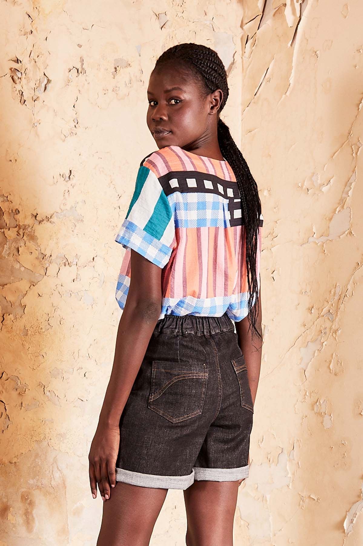 OLGA DE POLGA Central Park Top Seersucker - Blue Shirts &amp; Blouses - Zabecca Living