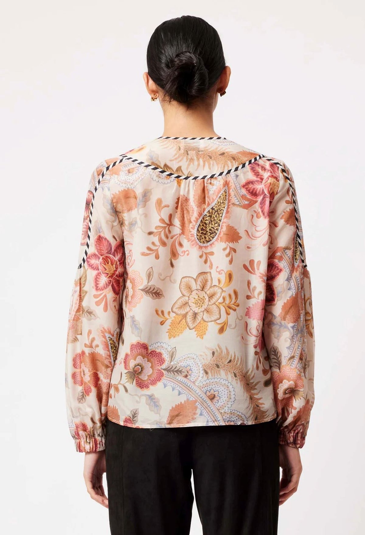 ONCE WAS Altair Cotton Silk Top - Aires Floral Shirts &amp; Blouses - Zabecca Living