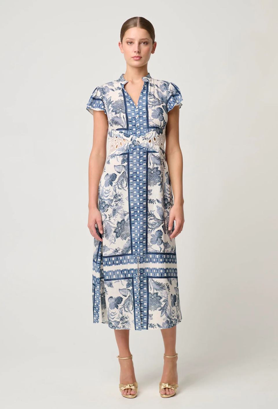 ONCE WAS Amoya Linen Viscose Dress - Ink Flè Print Dress - Zabecca Living