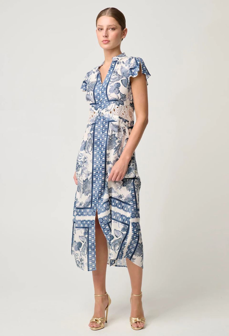 ONCE WAS Amoya Linen Viscose Dress - Ink Flè Print Dress - Zabecca Living