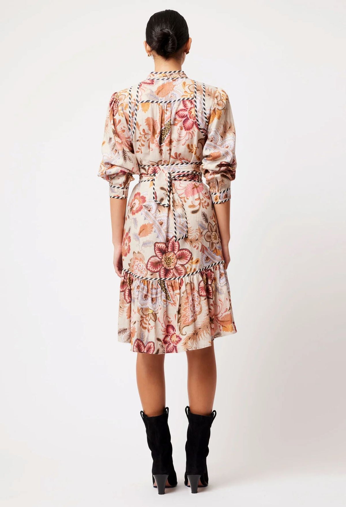 ONCE WAS Atlas Linen Viscose Dress - Aires Floral Dress - Zabecca Living