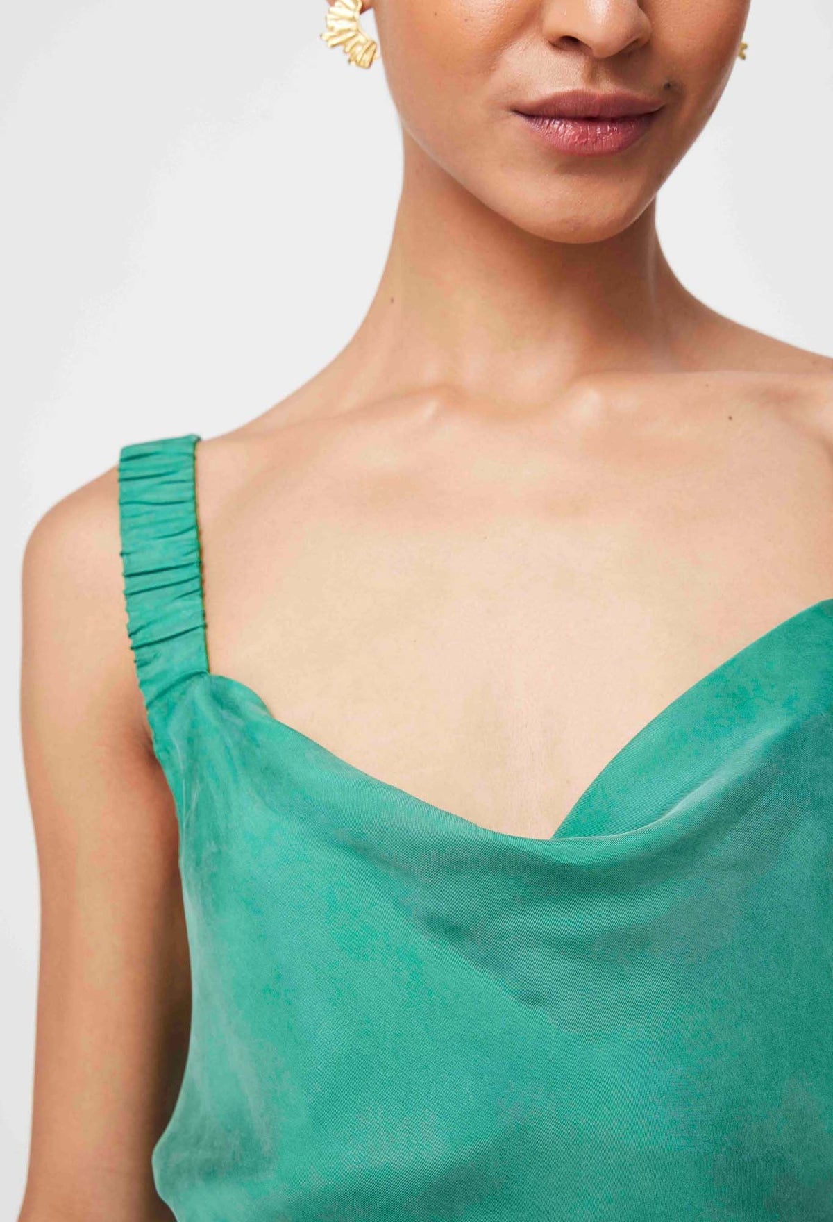 ONCE WAS Delray Reversible Cupro Cami - Bay Green Shirts & Blouses - Zabecca Living