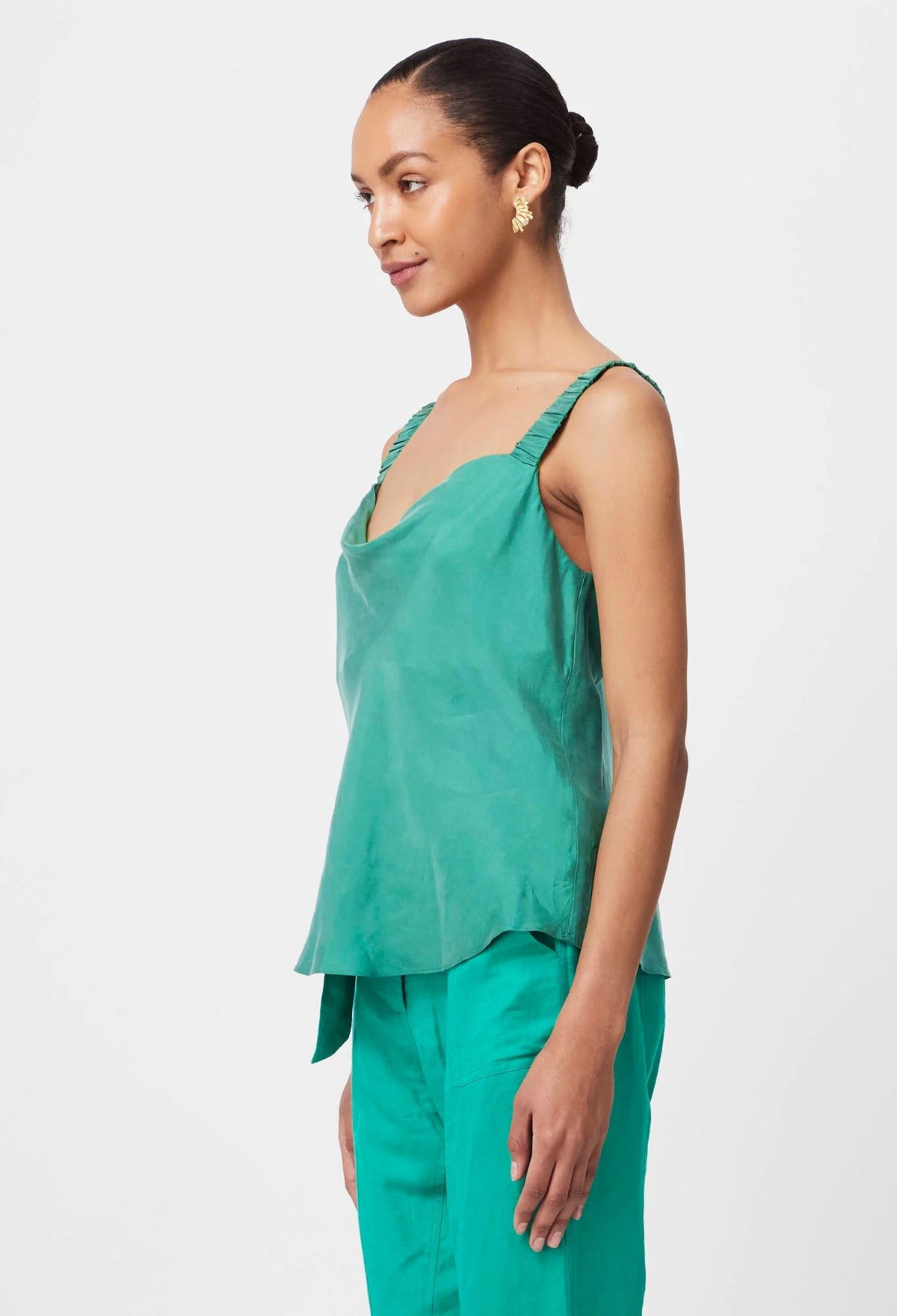 ONCE WAS Delray Reversible Cupro Cami - Bay Green Shirts & Blouses - Zabecca Living