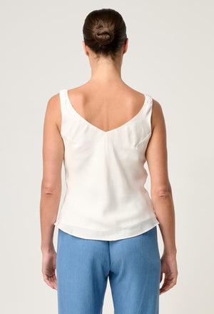 ONCE WAS Delray Reversible Cupro Cami - Ivory Shirts & Blouses - Zabecca Living