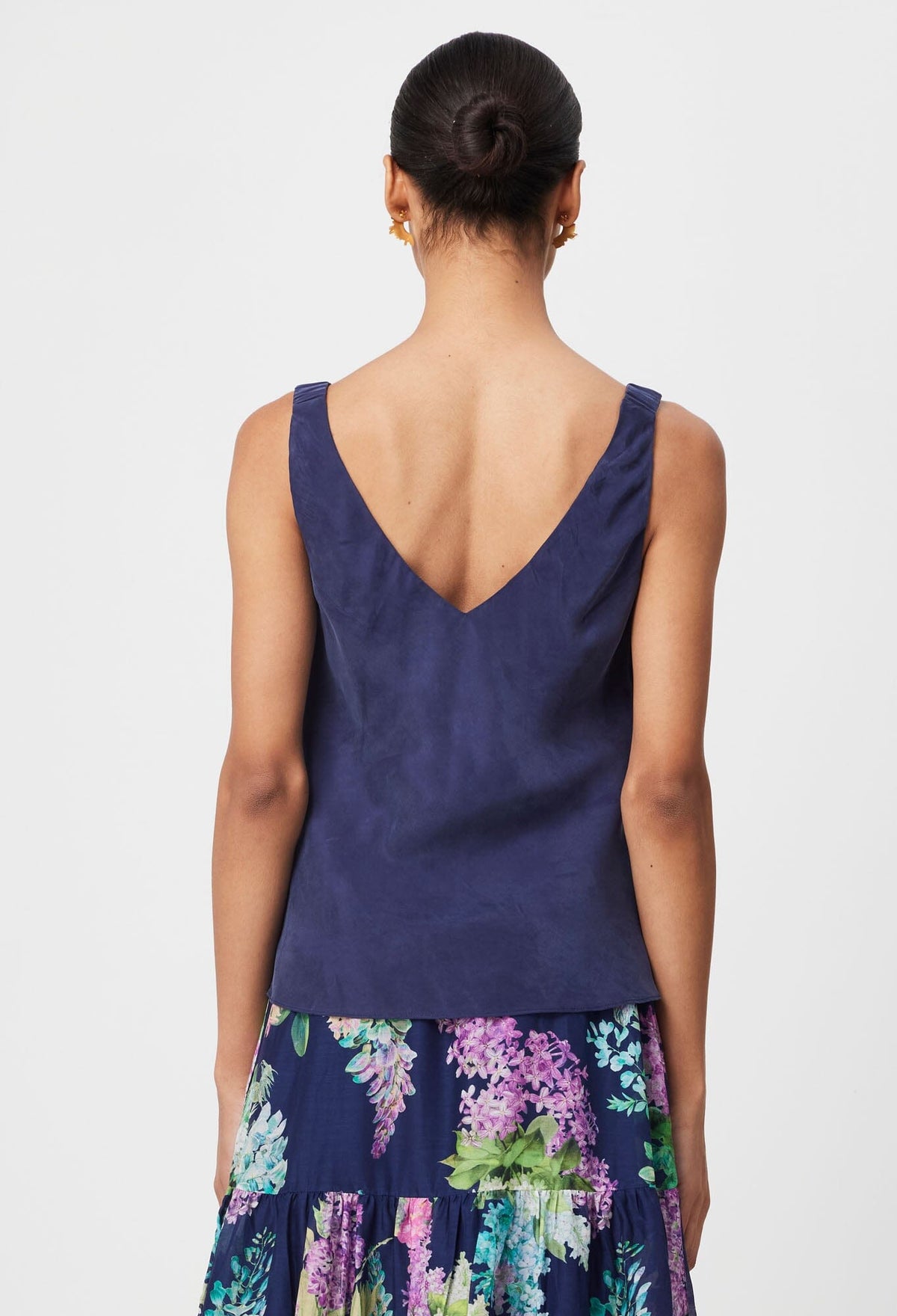 ONCE WAS Delray Reversible Cupro Cami - Lapis Shirts &amp; Blouses - Zabecca Living