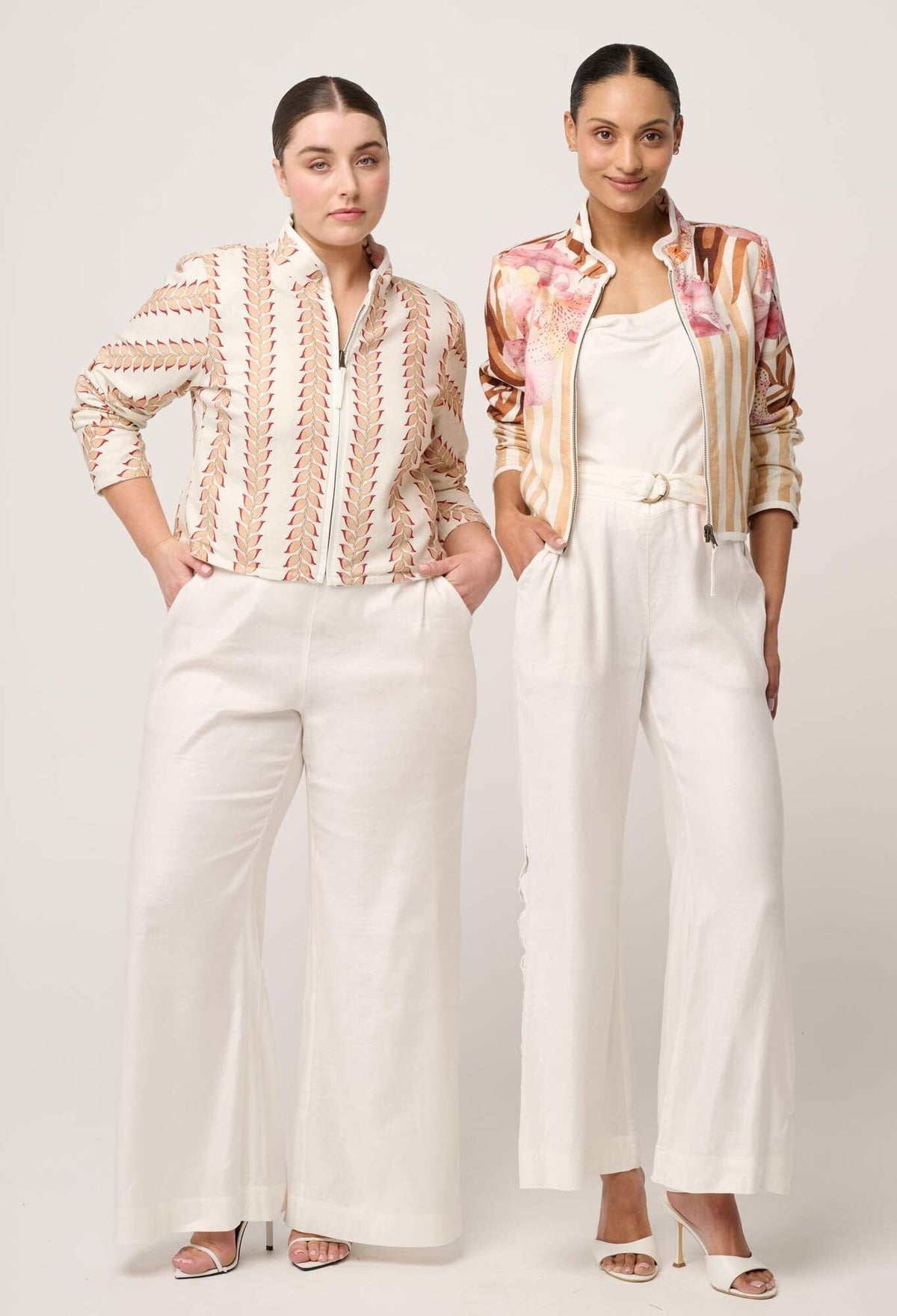 ONCE WAS Delray Reversible Linen Viscose Jacket - Golden Promenade / Gilded Frond Jacket - Zabecca Living