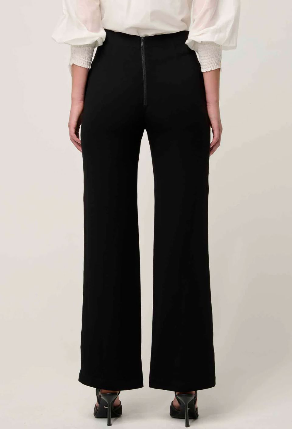 ONCE WAS Elvira Viscose Stretch Crepe Pant - Onyx PANTS - Zabecca Living