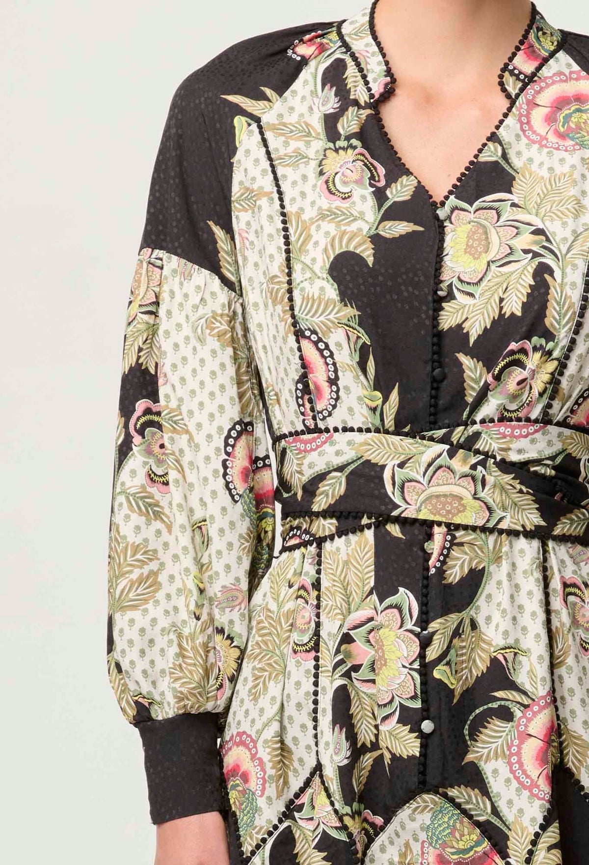 ONCE WAS Emersyn Linen Viscose Dress - Mariposa Nero Dress - Zabecca Living