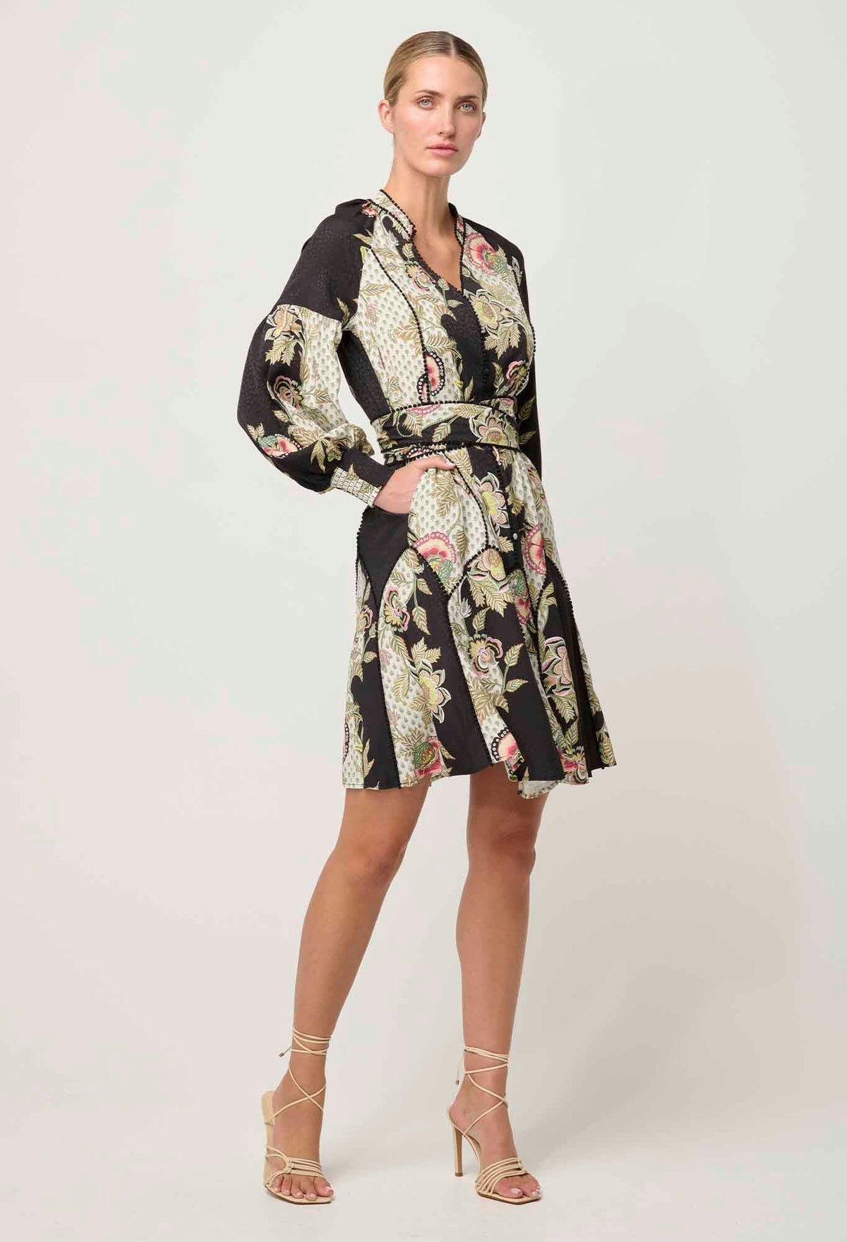 ONCE WAS Emersyn Linen Viscose Dress - Mariposa Nero Dress - Zabecca Living