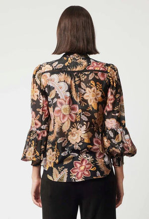 ONCE WAS Empress Cotton Silk Shirt - Dragon Flower Shirts & Blouses - Zabecca Living