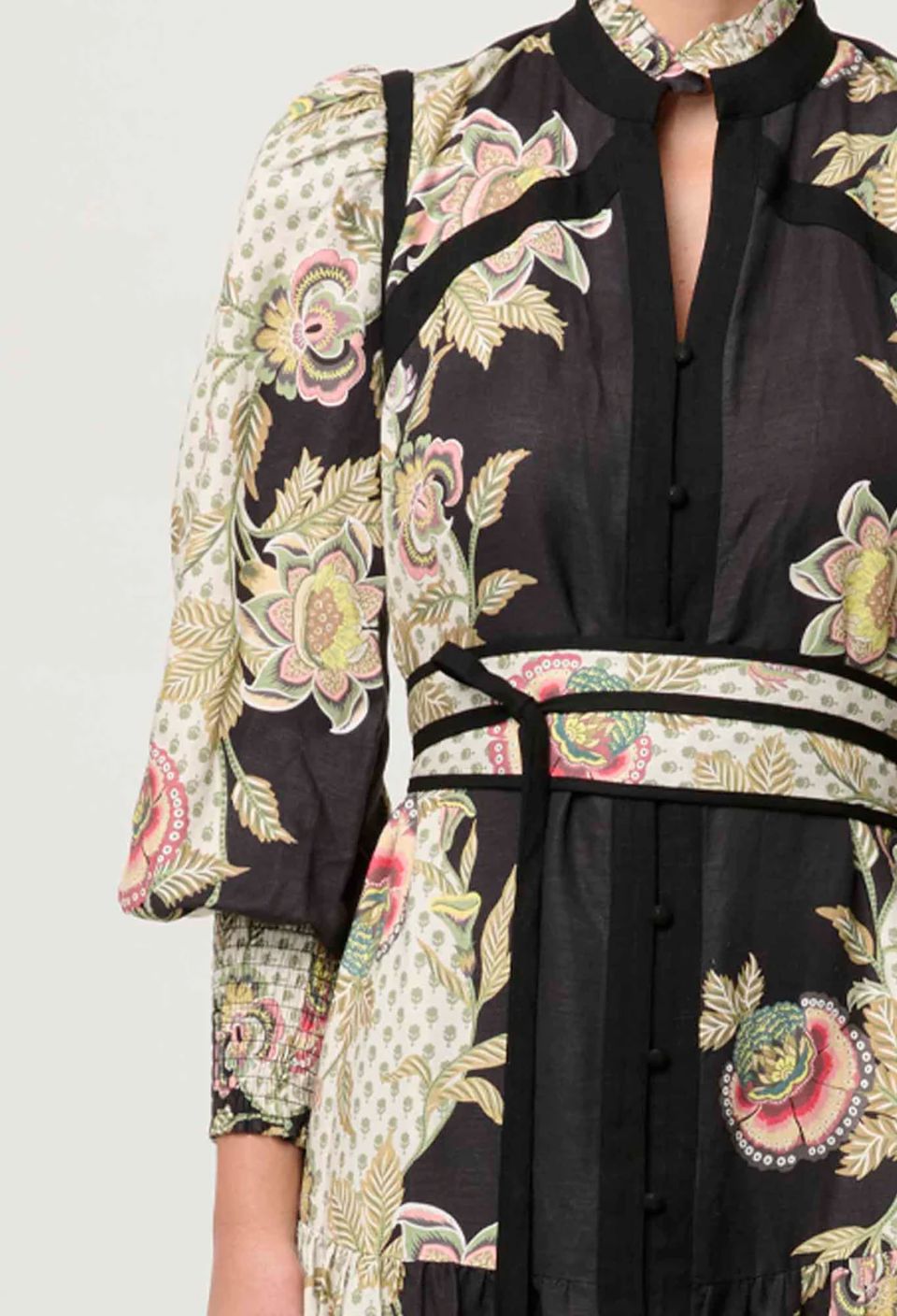 ONCE WAS Espada Linen Viscose Maxi Dress - Mariposa Nero Dress - Zabecca Living