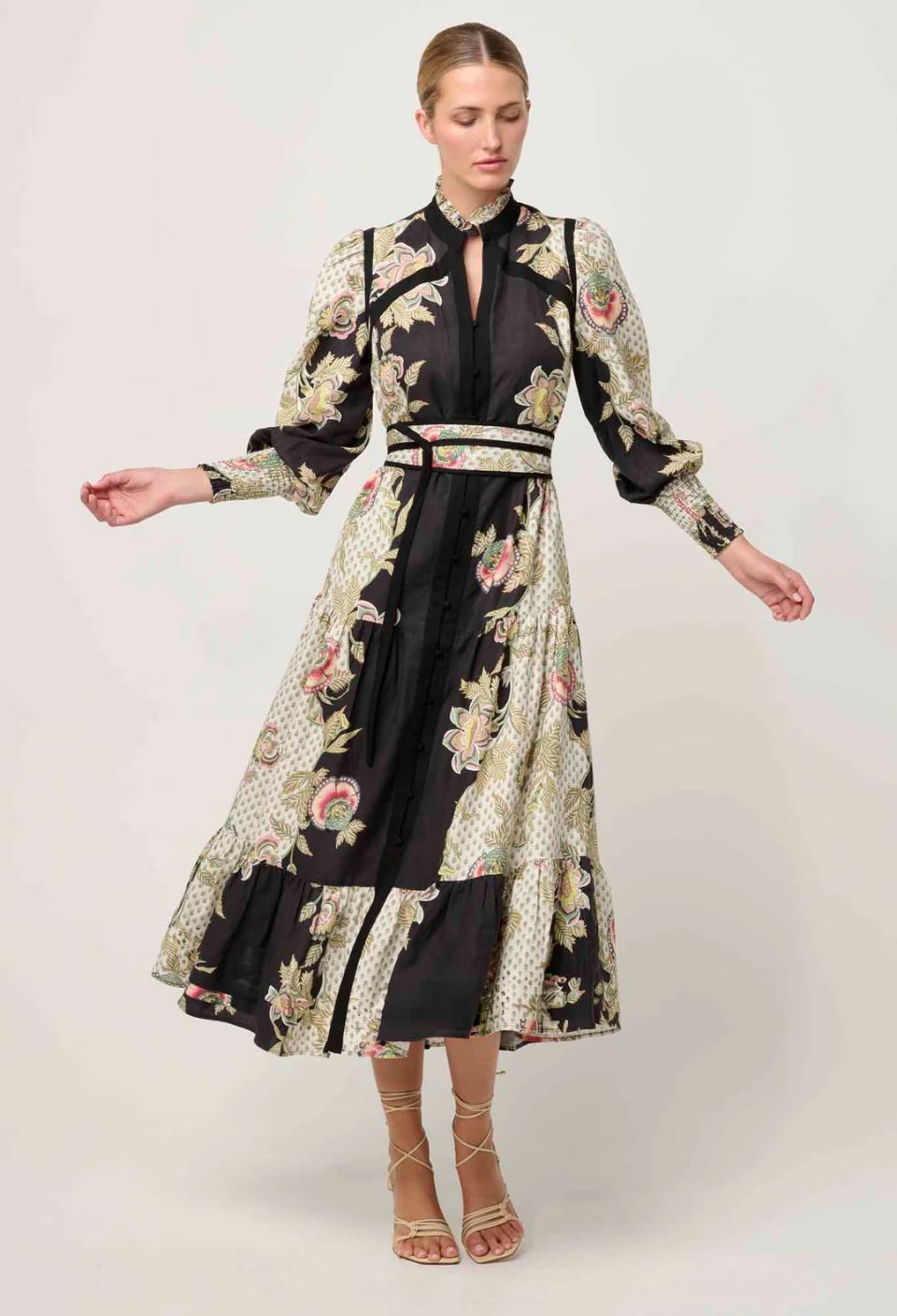 ONCE WAS Espada Linen Viscose Maxi Dress - Mariposa Nero Dress - Zabecca Living