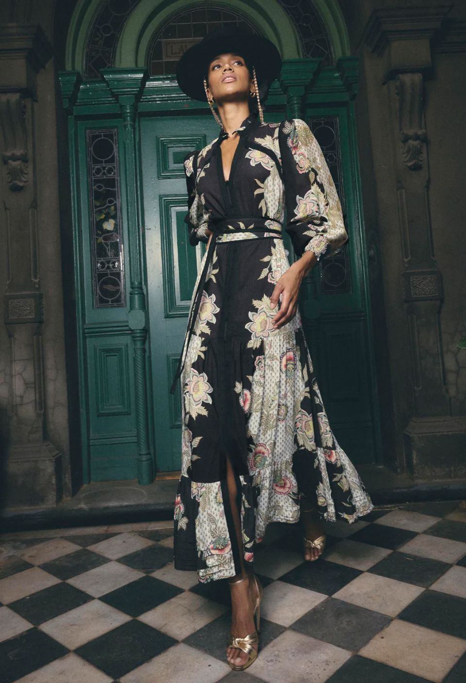 ONCE WAS Espada Linen Viscose Maxi Dress - Mariposa Nero Dress - Zabecca Living