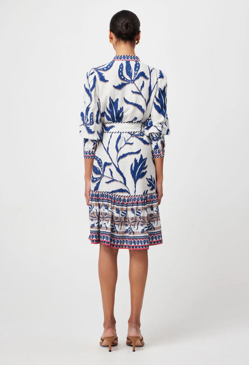ONCE WAS Eudora Linen Viscose Dress - Palm Shadow Dress - Zabecca Living